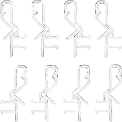 Vista 5 de 12 clips para persianas de 1-7/8 pulgadas, clips de cenefa de canal oculto, color transparente para persianas de madera sintética y real, soporte