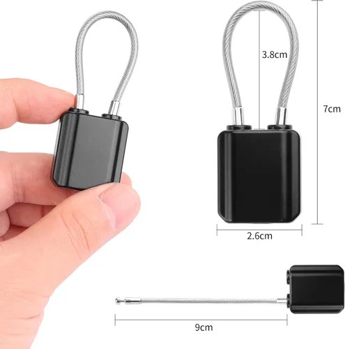 Vista 6 de YAODHAOD Cerraduras de equipaje con llaves, cerraduras de cable de tamaño mini con llaves para cerradura de maleta de viaje, candado para cerradura
