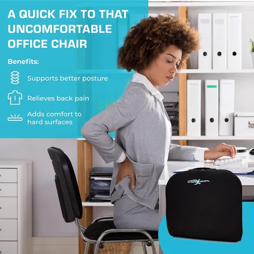 Vista 3 de Xtreme Comforts Cojines de asiento Cojines de silla de oficina para escritorio, automóvil, silla de ruedas Cojín ergonómico de espuma