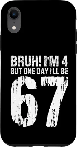Vista 25 de Bruh I'm 4 But One-Day I'll Be 67 Retro 4th Birthday Kids Case for iPhone 17