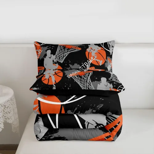 Vista 16 de Juego de ropa de cama de baloncesto para niños y adolescentes, juego de edredón deportivo para niños, tamaño matrimonial, suave, ligero, decoración