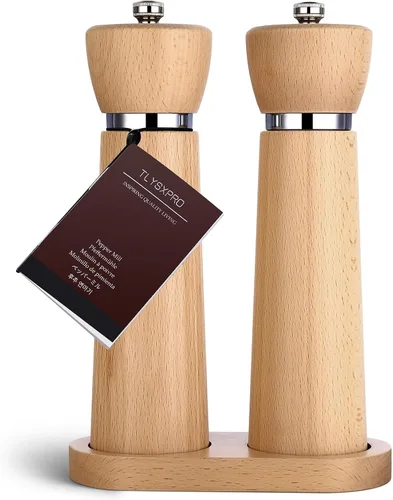 Vista 12 de TLYSXPRO Molinillo de pimienta de madera, molinillo de pimienta recargable con mecanismo de cerámica de gran tamaño ajustables mejoradas, molinillo