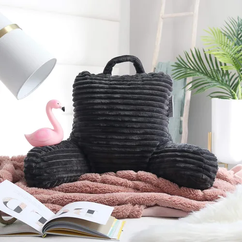 Vista 7 de Nestl Almohada de lectura para niños y adolescentes con espuma viscoelástica triturada, almohadas de respaldo de felpa de corte lujoso para leer