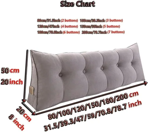 Vista 7 de Almohada de cuña para cabecero + almohada de cuña para descansar y leer, cabecera triangular súper suave, almohada de lectura de descanso prolongado