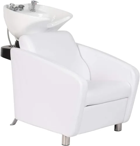 Vista 14 de Buy-Rite Shelby - Estación de lavado a contracorriente de champú, unidad profesional de lavado a contracorriente con fregadero de porcelana