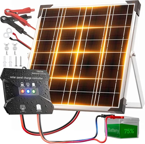 Vista 13 de Voltset - Cargador de batería solar de 10 W 12 V: mantenedor de panel solar para automóvil, barco - Cargador solar monocristalino impermeable