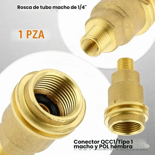 Vista 4 de Paquete de 4 adaptadores de latón Soild QCC1 para montaje de gas propano