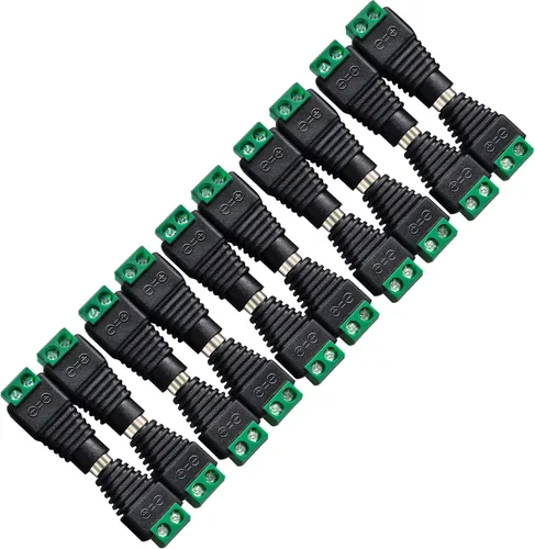 Vista 9 de DAYKIT 10 pares de adaptadores de enchufe de alimentación de 12 V macho+hembra 2.1 x 5.5 mm para cámara CCTV
