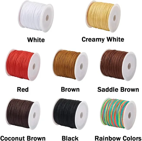 Vista 2 de Cheriswelry 8 rollos de 49 yardas/rollo de 0.031 in de hilo de nailon para macramé, cordón de nudo chino para pulsera tejida personalizada