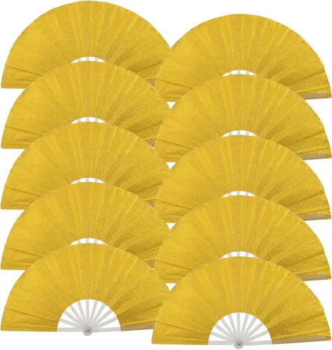 Vista 19 de 10 ventiladores plegables grandes de mano para hombres y mujeres, abanicos decorativos plegables, accesorios rave, utilizado para bailes, fiestas