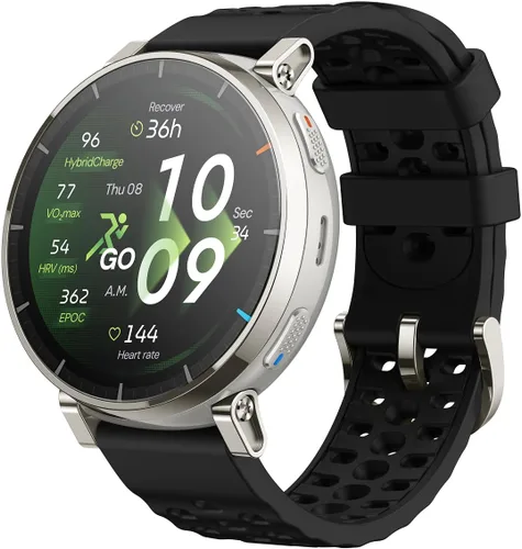 Vista 8 de Amazfit Reloj inteligente Active 3, cristal de zafiro AMOLED de 1.32", GPS Aero White (banda blanca)