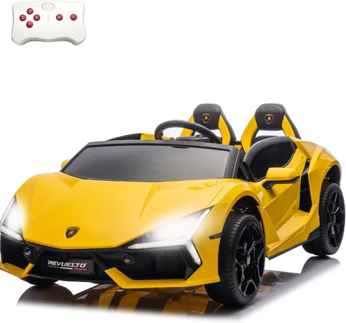Vista 9 de FINITO Lamborghini - Automóvil eléctrico XXL con licencia de 24 V y 4 WD para niños con control remoto, puertas hidráulicas, luces LED y música