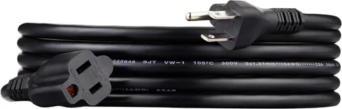 Vista 15 de Amazon Basics - Cable de extensión de 3 pies, extensor de toma de 3 clavijas, cable de extensión para interiores, 13 amperios, 125V, color negro