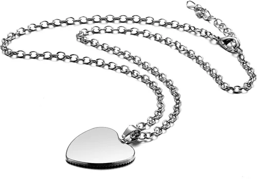 Vista 7 de XCFS 5 unids un conjunto de plata 925 plata plata corazón forma encanto MJ colgantes Michael Jackson ejército etiqueta cinco piezas collares