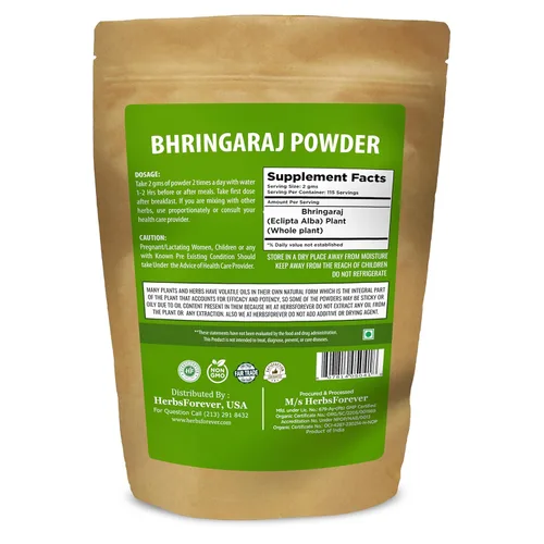 Vista 2 de Bhringaraj Polvo – Eclipta Alba – Hierba para el cuidado del cabello – Acondicionador natural para el cabello – Nutre los folículos capilares – Sin