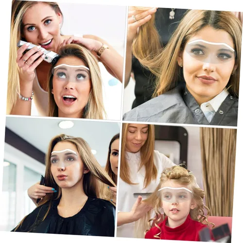 Vista 9 de Healeved 30 protectores faciales de peluquería para uso en salones, máscaras faciales adhesivas para corte de pelo y teñido de cabello