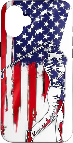 Vista 23 de Funny American Flag Golf For Golfer Case for iPhone 16