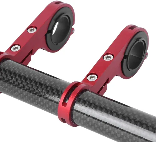 Vista 7 de BORDSTRACT Extensor de manillar doble para bicicleta, estante de extensión de manillar de aleación de aluminio, soporte de luz de mesa de código