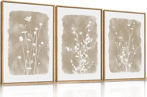 Vista 27 de HPINUB - Lienzo decorativo abstracto moderno para pared, juego de 3 impresiones artísticas enmarcadas, pintura de pared grande en blanco y negro, 16
