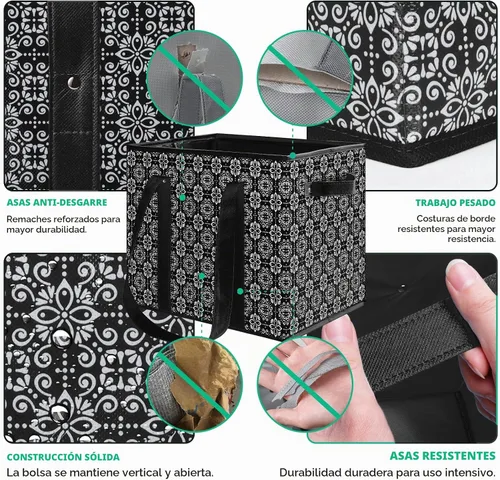 Vista 4 de WISELIFE Bolsas reutilizables para comestibles [2 unidades], bolsa grande para comestibles, resistente al agua, bolsa de compras plegable para ropa
