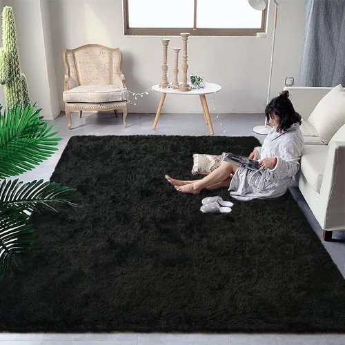 Vista 48 de DweIke Alfombras de pasillo beige esponjosas para dormitorio, 2 x 6 pies, alfombra larga de felpa suave para niñas y niños, antideslizante y lavable
