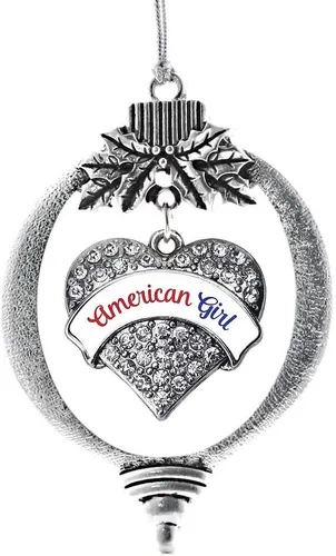 Vista 57 de Inspired Silver Adornos festivos de dije de corazón pave de plata con circonitas cúbicas