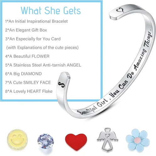 Vista 6 de SAM & LORI Pulseras personales para adolescentes, mujeres, regalos de joyería significativos (varios diseños) para mejor amiga, hija, nieta