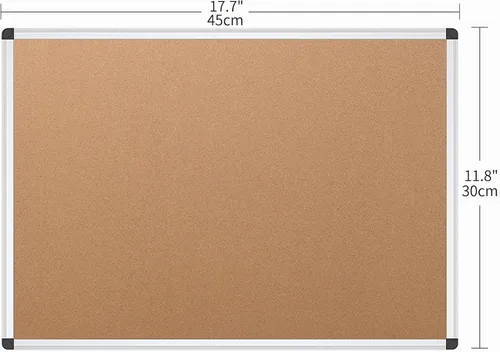 Vista 2 de VIZ-PRO Tablero de anuncios de corcho, 18 x 12 pulgadas, tablero de anuncios de corcho con marco de aluminio plateado
