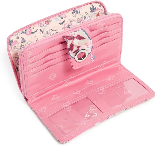 Vista 2 de Vera Bradley Cartera de algodón Turnlock para mujer con protección RFID