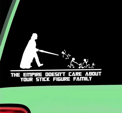 Vista 2 de AG-673 - Adhesivo adhesivo de vinilo con texto en inglés «The Empire Doesn't Care About Your Family» para automóvil, camión, pared, portátil