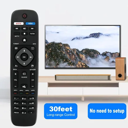 Vista 6 de Nuevo reemplazo remoto apto para Philips Smart TV NH500U NH500UW NH503UP 55PFL5602 50PFL5602 43PFL5602 75PFL6601 32PFL4902 40PFL4901 43PFL4901
