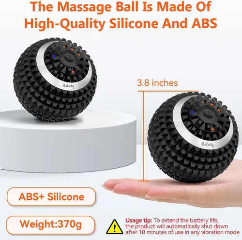 Vista 4 de Pelota de masaje vibratoria, rodillo de masaje de yoga de alta intensidad de 4 velocidades, alivia la tensión muscular, bolas de masaje de presión