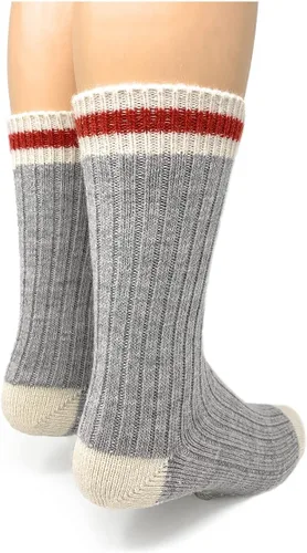 Vista 3 de WARRIOR ALPACA SOCKS - Red Stripe Throwback Socks For Infants and Children
