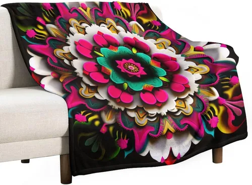 Vista 40 de Manta decorativa de flores beige, blanco crema, blanco, azul, gris, flores anchas, manta suave de 30 x 40 pulgadas, manta de franela para sofá
