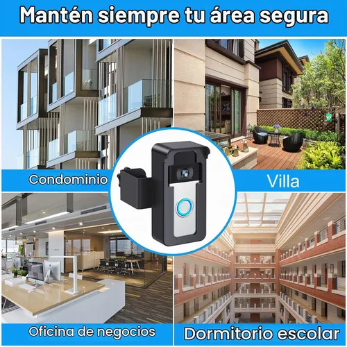 Vista 6 de Soporte de puerta para timbre de video antirrobo compatible con timbre de video Ring 4/3/3 Plus/2/1/(versión 2020), soporte de montaje sin taladro