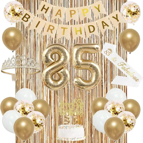 Vista 15 de Trgowaul Decoraciones de 9º cumpleaños para niñas, pancarta, banda y corona, decoración de pastel, globo de número 9, cortinas de flecos