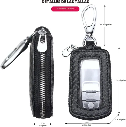 Vista 2 de Funda Universal Premium para Llavero de Coche de Cuero Genuino Portador de Llavero Inteligente de Coche para Llavero Remoto