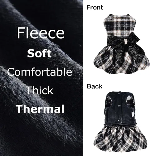 Vista 2 de Suéter pequeño para perro, ropa para perro, vestidos para cachorros para perros pequeños, vestido a cuadros de princesa, ropa para festivales