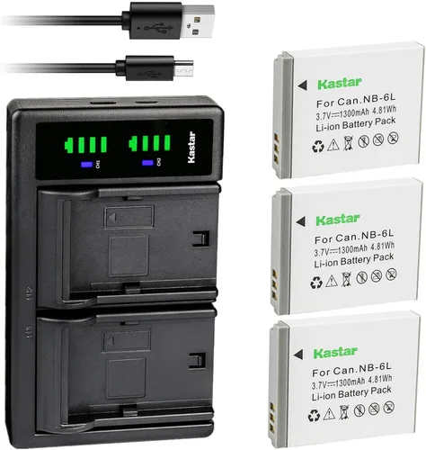 Vista 6 de Kastar Reemplazo del cargador de batería USB NB-6L LTD2 para Canon NB-6L NB6L, NB-6LH NB6LH, Canon CB-2LY Charge, Canon Digital IXUS 200 IS, cámara