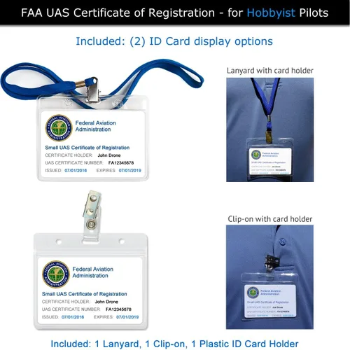 Vista 5 de Mavic Air - Paquete de identificación de drones de la FAA - Etiquetas (3 juegos de 3) + tarjeta de identificación de registro FAA UAS para pilotos