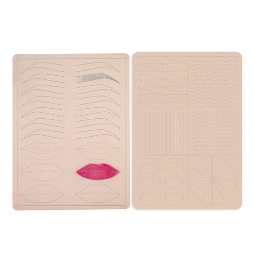 Vista 9 de 3 piezas gruesas de dos lados Microblading Practice Silicon Skin Perfecto para maquillaje permanente y microblading Nano cejas ombre práctica