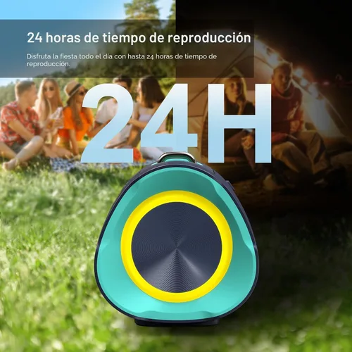 Vista 4 de DOSS Extreme Boom Pro D100, altavoz Bluetooth de 70 W con graves profundos, IPX6 impermeable, batería de 10400 mAh 24H, banco de energía integrado