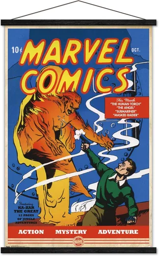 Vista 13 de Trends International Marvel Comics - Póster de pared de The Very First Marvel Comics #1, 14.725 x 22.375 pulgadas, versión enmarcada de madera