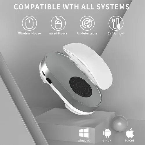Vista 5 de Mouse Jiggler, dispositivo de movimiento de mouse indetectable con cable USB sin unidad y adaptador USB, movimiento físico automático del mouse
