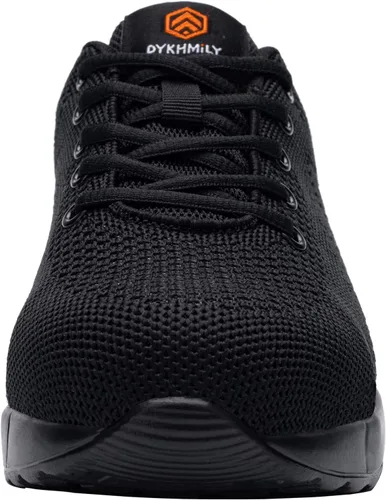 Vista 2 de DYKHMILY Zapatos deportivos con punta de acero para hombres y mujeres, zapatos de trabajo ligeros, antideslizantes, zapatos de seguridad
