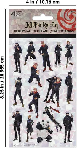 Vista 6 de Pegatinas estándar Jujutsu Kaisen - 4 hojas