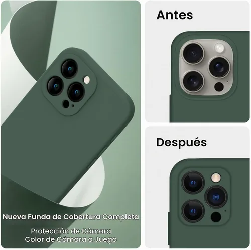 Vista 3 de FireNova Funda diseñada para iPhone 15 Pro Max, Funda de Teléfono de Silicona Mejorada [Protección de Cámara] con [2 Protectores de Pantalla], Forro