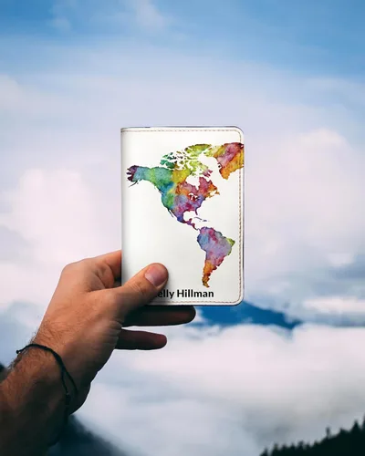 Vista 79 de Wanderlust - Soporte para pasaporte de cuero para mujer