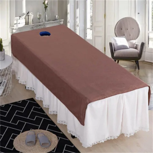 Vista 9 de Darley Funda de sábanas de belleza suave con agujero facial, funda de sábana de masaje reutilizable, sábanas de centro de spa, color sólido