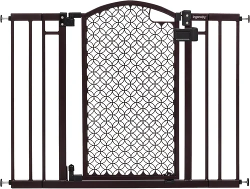 Vista 14 de Ingenuity Puerta decorativa multiusos extra alta con paso para bebé, se adapta a aberturas de 28.5 a 48 pulgadas (paquete de 1), metal negro